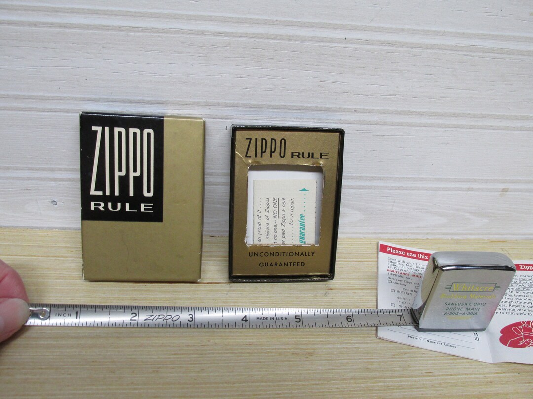 Vintage Zippo Rule Tape Measure in Original Box With Paperwork Etsy