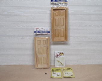 1/12 Scale Dollhouse Doors, Knobs, Hinges, Doorknocker Set (New)