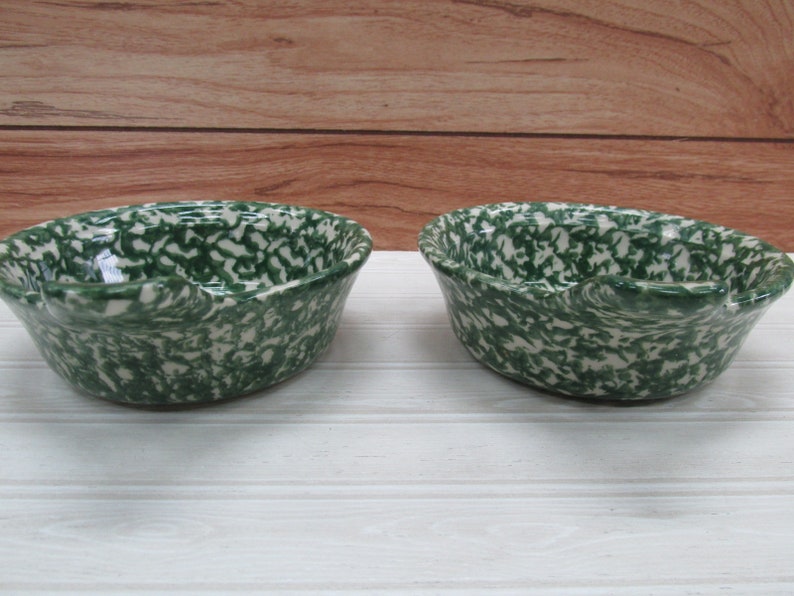 Download Lot Of 2 Henn Potterygreen Spongeware Handleddishbowlthe Workshops Of Gerald Hennroseville Ohio Bowls Dining Serving