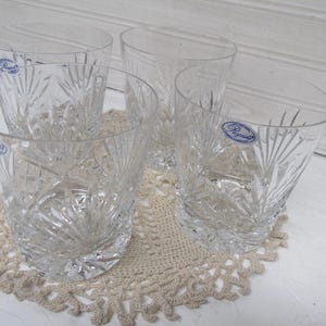 Set of 4 Full Lead Crystal Whiskey Glasses from Rogaska/Made in Yugloslavia/Vintage Beautiful Handmade Cut Glass Crystal Drinkware