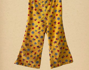 Vintage 70s Health-tex Floral Pants,  Size 3t , Vintage Kids Flares