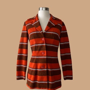 Vintage 70s Striped Jacket by Donovan Galvani, Size estimate X-S to S