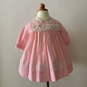 6-9 Month Floral Embroidery Easter VTG 70/'s Baby Girl Yellow Knit Dress 3-6