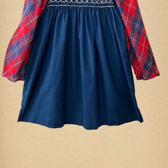 Vintage Polly Flinders Plaid Smocked Girls Dress … - image 3