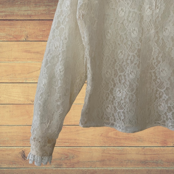 Vintage Ivory White Lace Victorian Blouse/ Vintag… - image 4