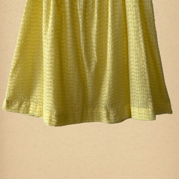 Vintage 60s Girls Mod Yellow Chenille Shift Dress… - image 3