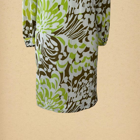 Vintage 60s Psychedelic Mod Floral Shift Dress, M… - image 3