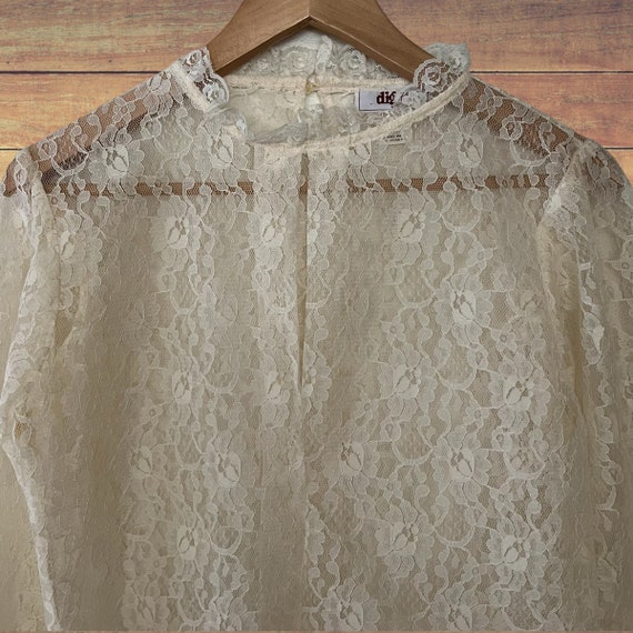 Vintage Ivory White Lace Victorian Blouse/ Vintag… - image 2