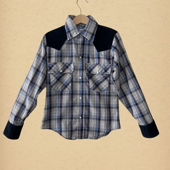 Vintage 70s Big E Levi's Western Kids Shirt Size … - image 1