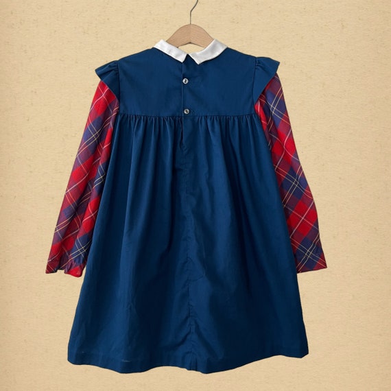 Vintage Polly Flinders Plaid Smocked Girls Dress … - image 4
