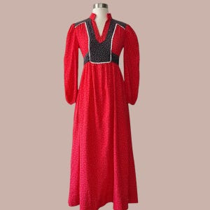 Vintage 1970s Bohemian Maxi Dress, Size Estimate XS - Small