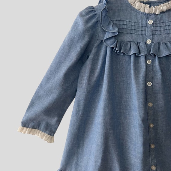 Vintage 70s Toddler Girls Prairie Western Dress 3… - image 4