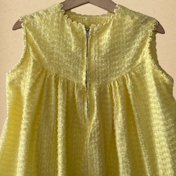 Vintage 60s Girls Mod Yellow Chenille Shift Dress… - image 6