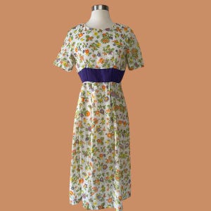 Vintage 70s Floral Boho Dress, Size Estimate Small