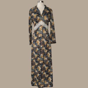 Vintage 1970s Sears Maxi Dress, 70s Floral Maxi Dress, Vintage Maxi Dress