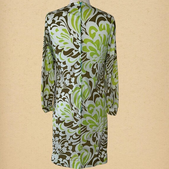 Vintage 60s Psychedelic Mod Floral Shift Dress, M… - image 5