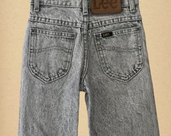 Vintage Kids Acid Wash Lee Denim Jeans, Made in USA, Tagged size 6 Slim