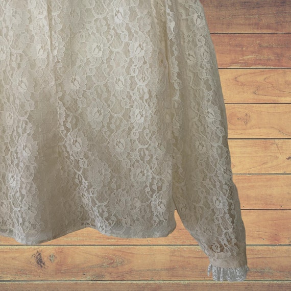 Vintage Ivory White Lace Victorian Blouse/ Vintag… - image 3