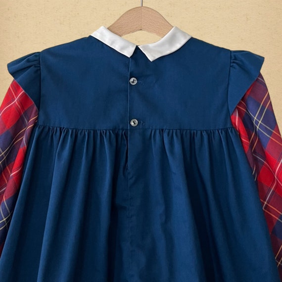 Vintage Polly Flinders Plaid Smocked Girls Dress … - image 5
