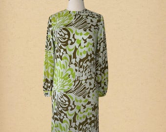 Vintage 60er Jahre Psychedelic Mod Floral Etuikleid, Miss Couture