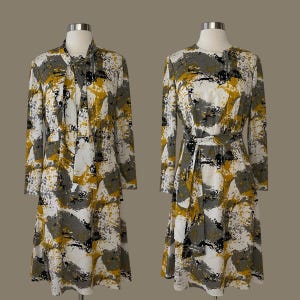Vintage 60s Abstract Psychedelic Dress