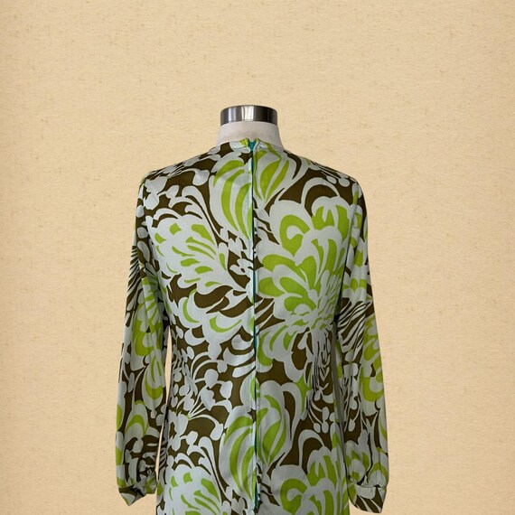 Vintage 60s Psychedelic Mod Floral Shift Dress, M… - image 6