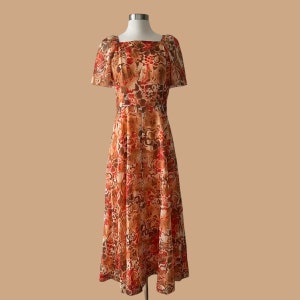 Vintage 60s Floral Sheer Maxi Dress