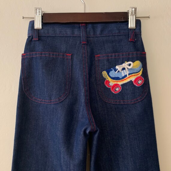 Vintage 70s Girls Roller Skate Denim 