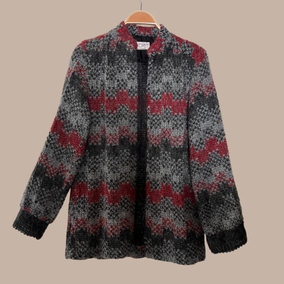 Vintage Mohair Open Cardigan Sweater, 70s Union Made