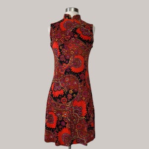 Vintage 60er Jahre Psychedelic Kleid, Neon, Day Glo, Hippie