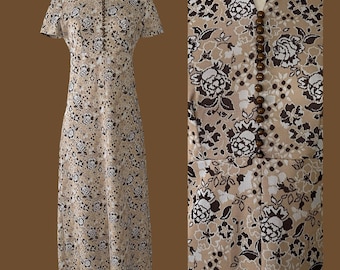 Vestido vintage estilo Mod de los años 70 con estampado floral, talla aproximada pequeña.