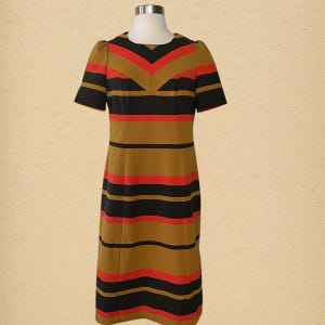 Vintage 60s Striped Mod A-line Dress