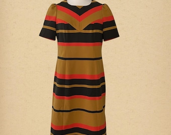 Vintage 60s Striped Mod A-line Dress