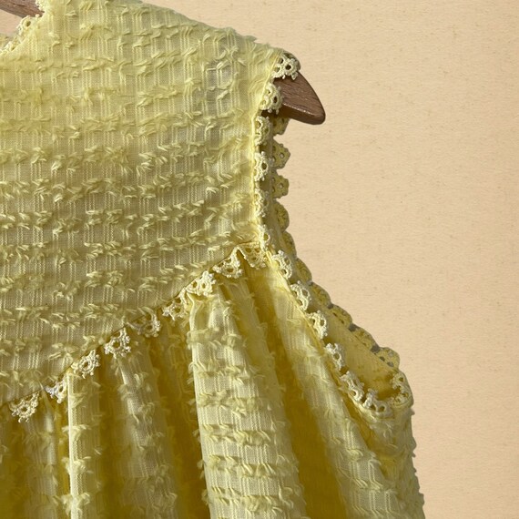 Vintage 60s Girls Mod Yellow Chenille Shift Dress… - image 4