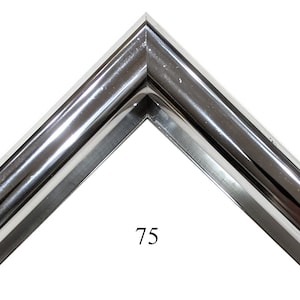 Custom Metal Frame 7/8&quot;W Rounded Chrome, Silver | Nielson 75 (Must order 2 packs to complete 1 frame)