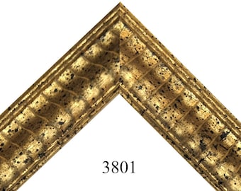 Custom Frame | 2" Decorative Gold with Black Specs | Custom Size Picture Frames Great for Art, Wall Decor (3801)
