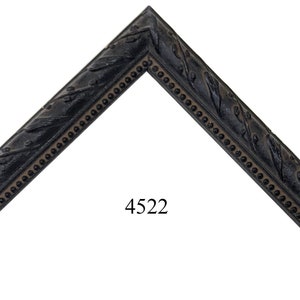 Custom Picture Frame | 3/4" Black Ornate Leaf with Bead | Custom Size Made to Measure Great for Photos, Art, Diplomas & Certificates (4522)