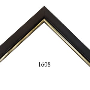 Custom Picture Frame | 3/4" Black with Gold Trim | Hand Crafted Custom Size Frames Great for Photos, Art, Diplomas & Certificates (1608)