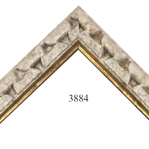 Custom Picture Frame | 1"W Antique Ivory White With Gold Trim 1/4"R | Great for Photos, Art (3884)