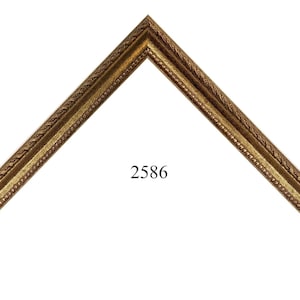 Custom Picture Frame | 1/2"W 3/4"H 3/8"R Decorative Dark Gold with Ornate Roping and Beading Antique Gold Custom Size (2586)