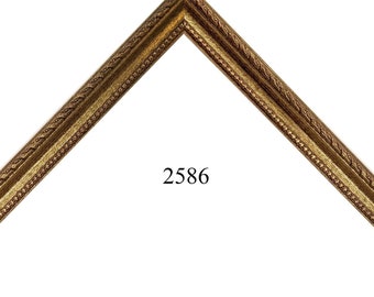 Custom Picture Frame | 1/2"W 3/4"H 3/8"R Decorative Dark Gold with Ornate Roping and Beading Antique Gold Custom Size (2586)