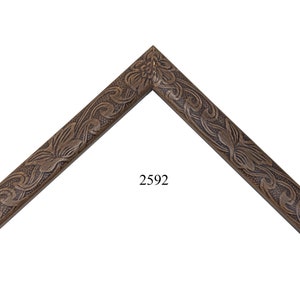 Custom Picture Frame | 3/4&quot; Etched Wood Ornate Floral Leaf | Great for Art, Photos (2592)