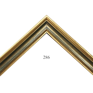 Custom Picture Frame (286) | 1 1/4&quot; Gold with Green | Great for Photos, Art