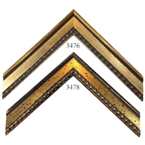 Custom Picture Frame | 1 1/8&quot; Gold with Decorative Beading | Great for Photos, Art (3476 3478)
