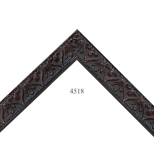 Custom Picture Frame | 1&quot; Black with Reddish Ornate Hearts | Custom Size Frames Great for Photos, Art, Decor 4518