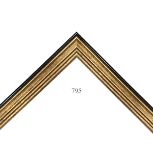 Custom Picture Frame | 1 1/8&quot; Classic Gold Black Edge | Great for Photos, Art (795)