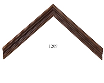 May include: A dark brown wooden picture frame with a simple, slightly raised, decorative edge. The frame is labeled "1209".