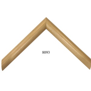 May include: A light-colored wooden picture frame corner, with a mitered joint. The frame has a smooth, rounded profile and a natural wood grain finish. The number "8093" is printed on the frame.