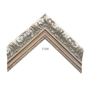 Custom Picture Frame | 2 1/8W Ornate Silver with Decorative Gold Lip | Handmade Custom Size Frames Great for Art, Photos, Decor (5168)