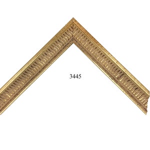 Custom Picture Frame | 1W 1H 3/8R Dusted Ribbed Gold with Beaded Trim  | Great for Artwork (3445)